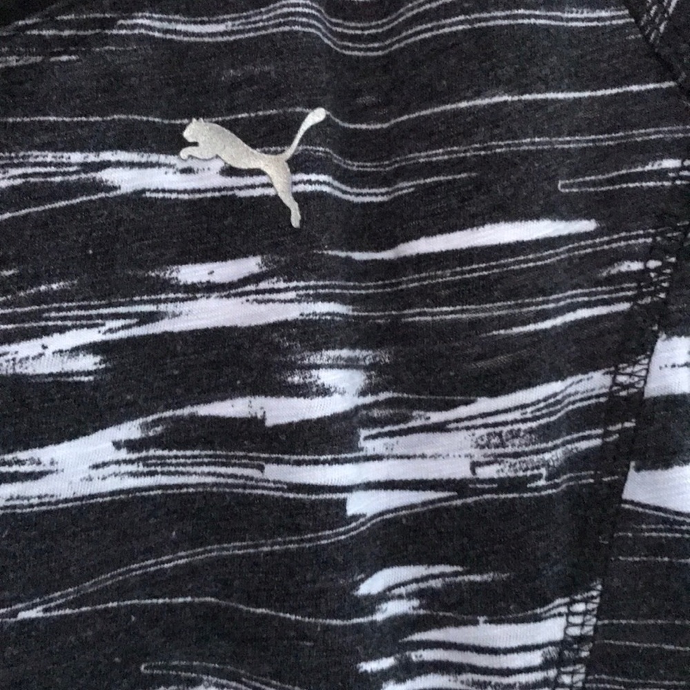 Puma Dry cell Black and White Camo Striped Tee S